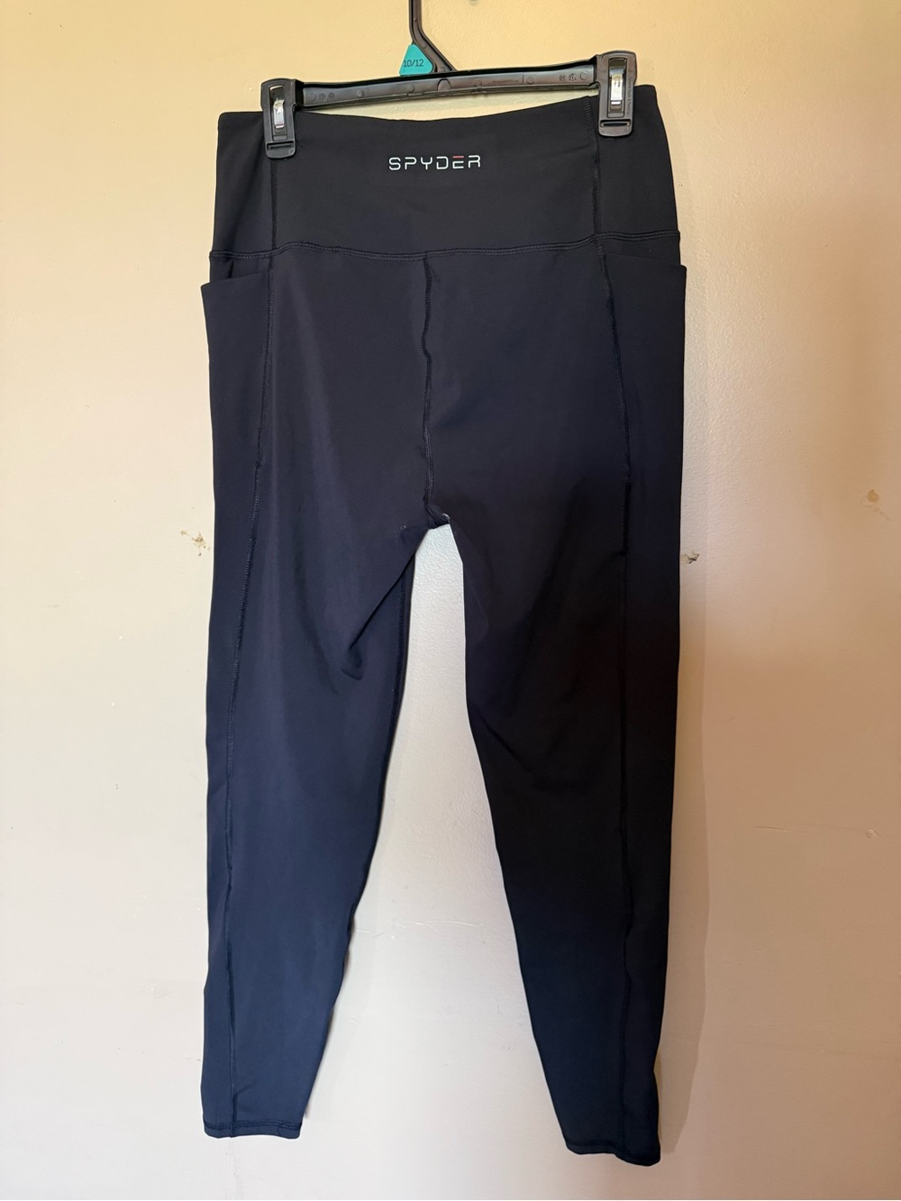 Spyder High-Rise Black Performance Leggings with Side Pockets